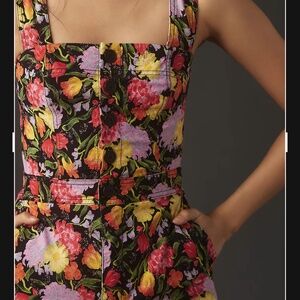 Yukiko Noritake Portside Button-Front Romper by Maeve Anthropologie shorts